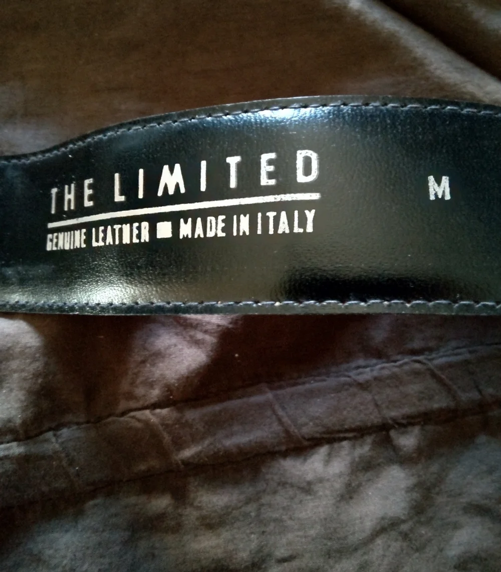 The Limited Wide Red Leather Waist Belt with Statement Buckle